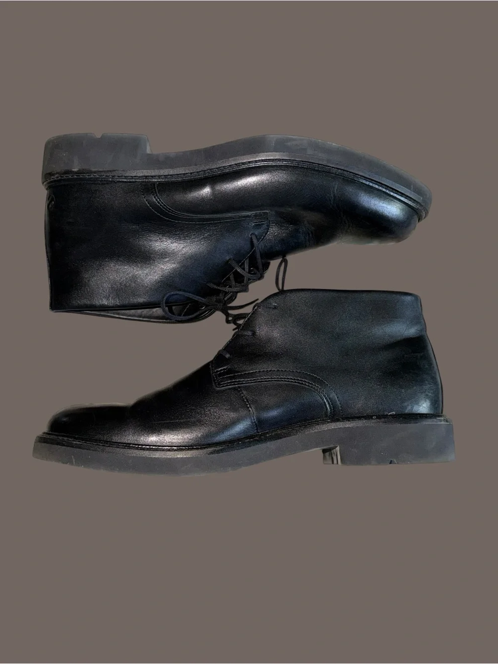 ECCO Men's Black Leather Ankle Chukka Boots Size 10-10.5 EU 44 Dark Academia